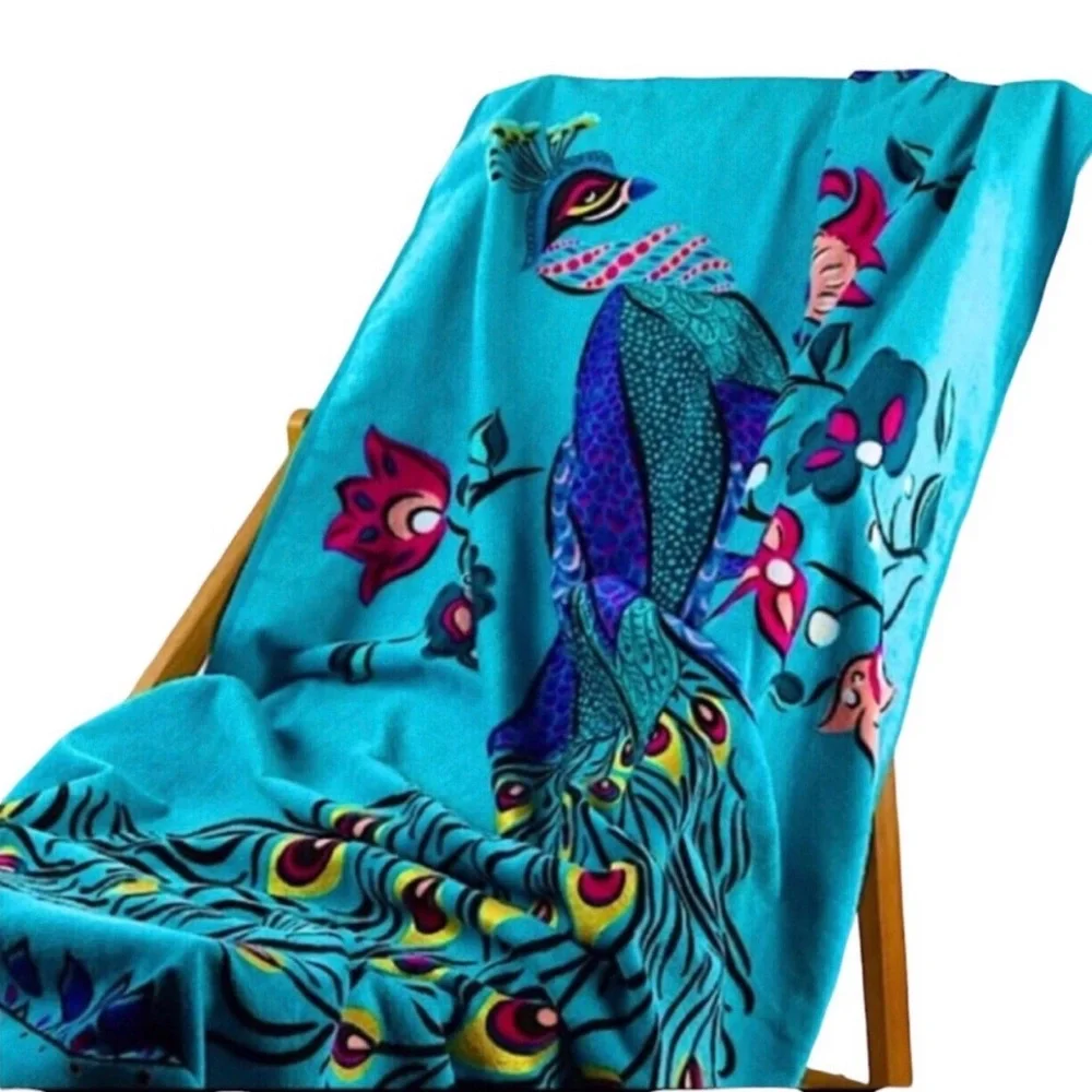 Better Homes & Garden Peacock Design Oversized Beach Towel